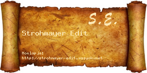Strohmayer Edit névjegykártya